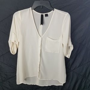Cream sheer blouse